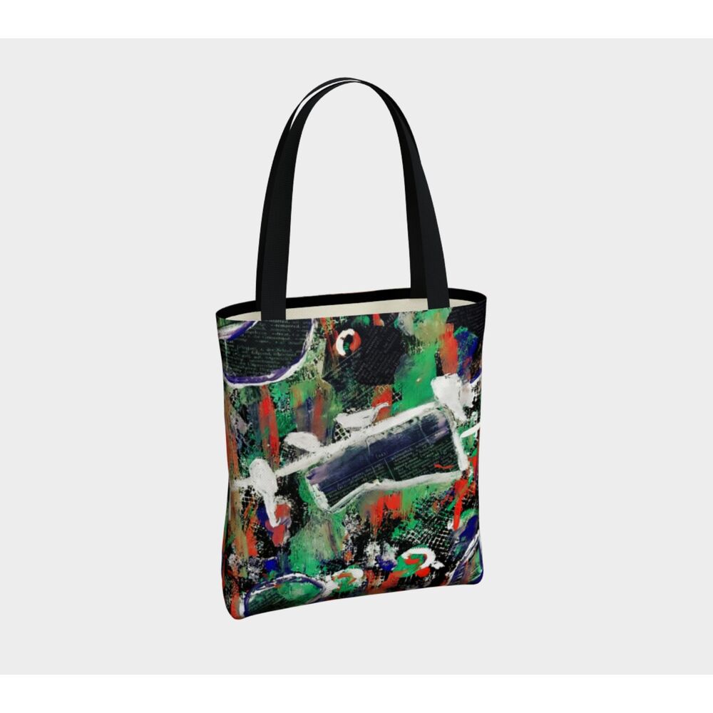 Abstract Expressionist Tote Bag โข 100% Polyester โข Art Print Carryall